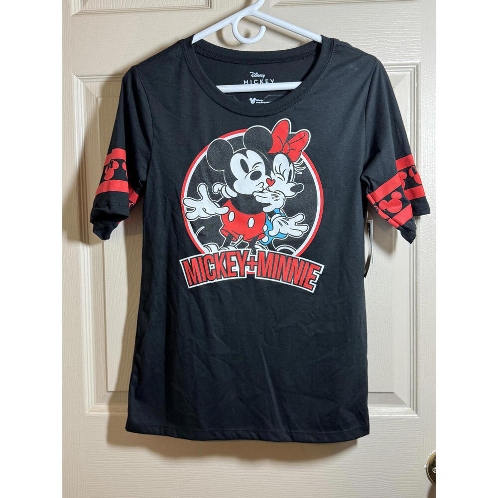 Disney Mickey & Minnie Mouse Black Graphic T-Shirt